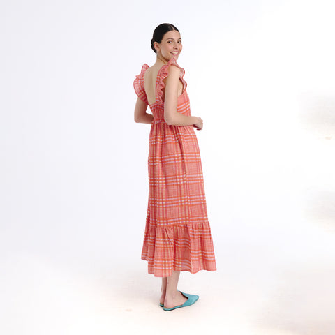 Sia orange tartan Dress