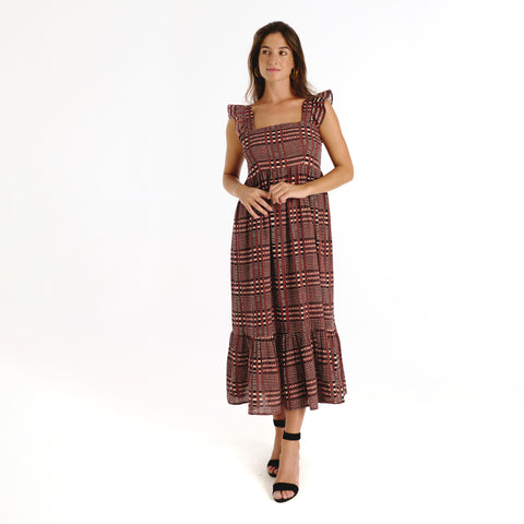Sia brown tartan Dress
