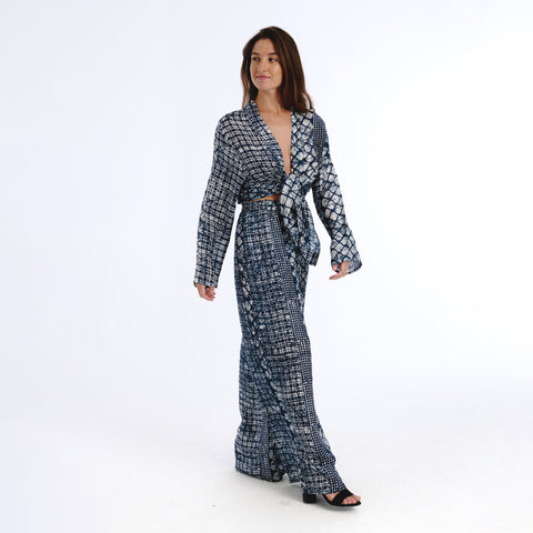 Sira Blue batik shrug