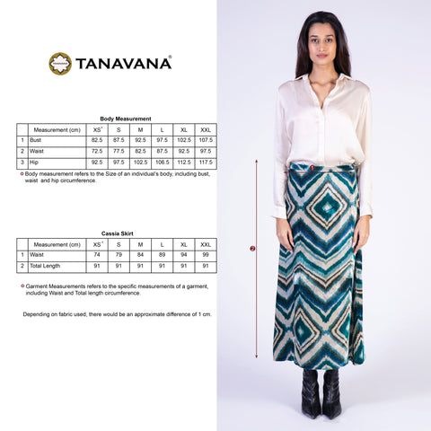 Cassia blue skirt ikat