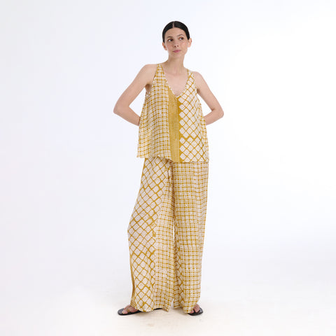 Tinda yellow batik top