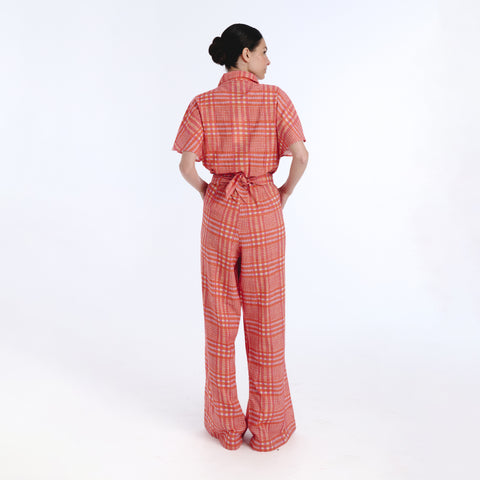 Tula orange tartan jumpsuit