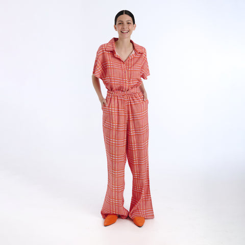 Tula orange tartan jumpsuit