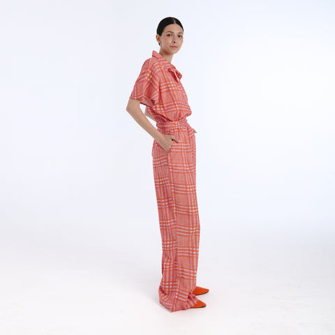 Tula orange tartan jumpsuit