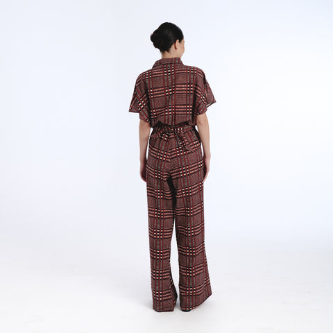 Tula brown tartan jumpsuit