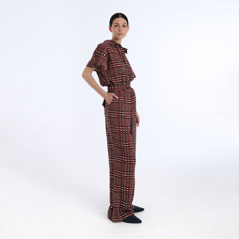 Tula brown tartan jumpsuit