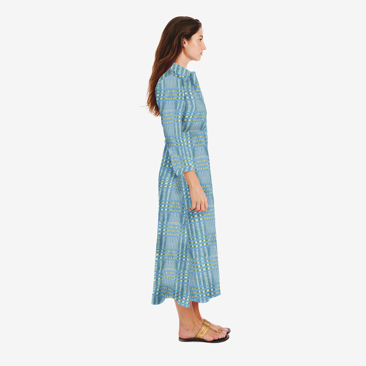 Vina blue tartan Dress