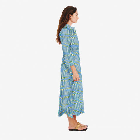Vina blue tartan Dress