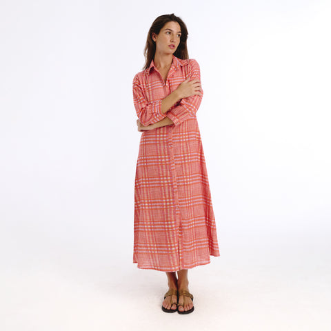 Vina orange tartan Dress