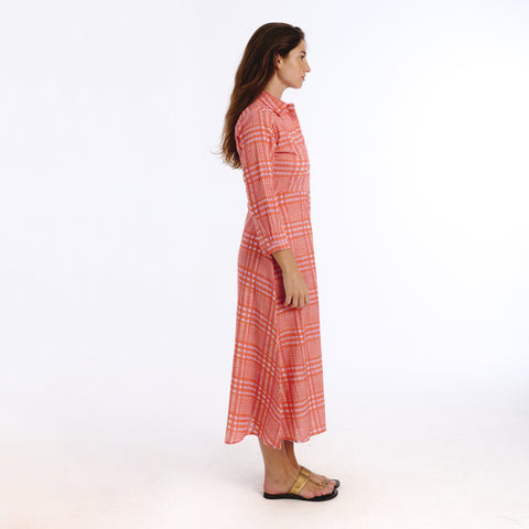 Vina orange tartan Dress