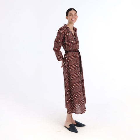 Vina brown tartan Dress