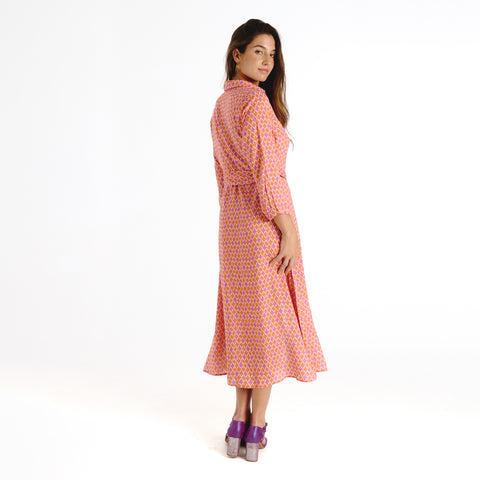 Vina orange mirza dress