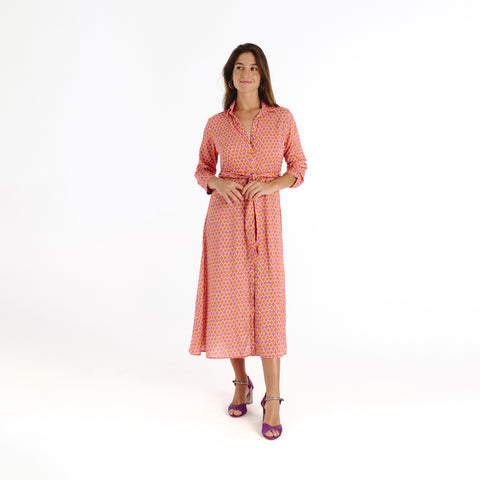 Vina orange mirza dress