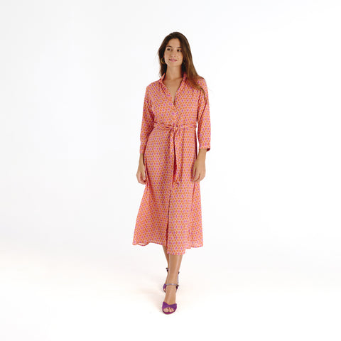 Vina orange mirza dress