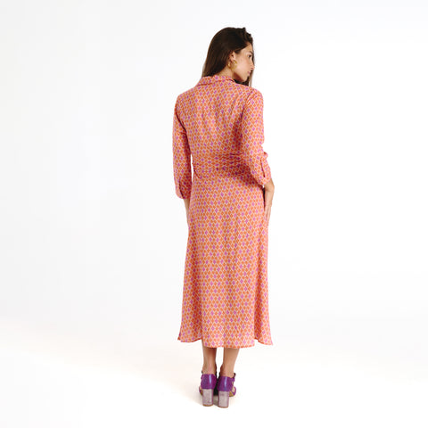 Vina orange mirza dress