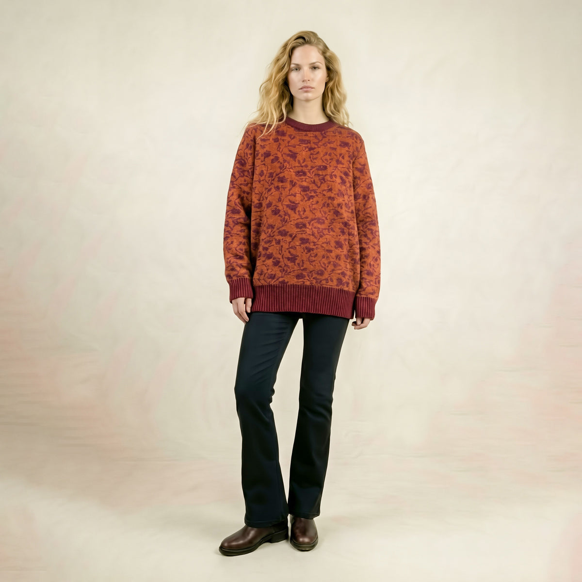 Landa Orange Pink Cashmere Sweater