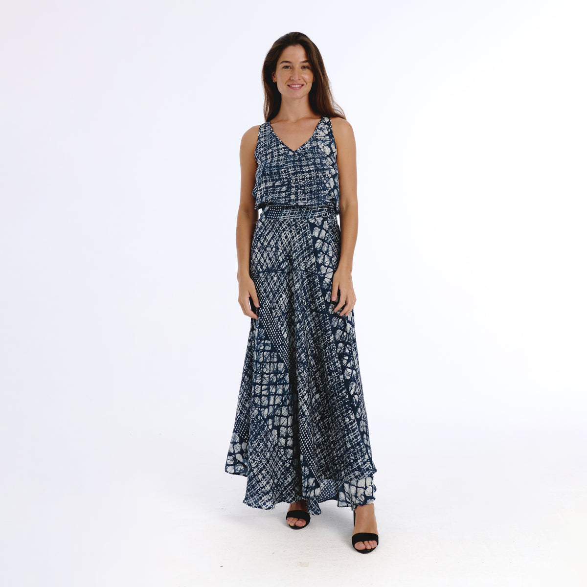 Tima blue batik skirt
