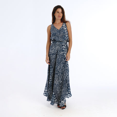 Tima blue batik skirt