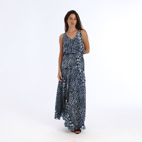 Tinda blue batik top