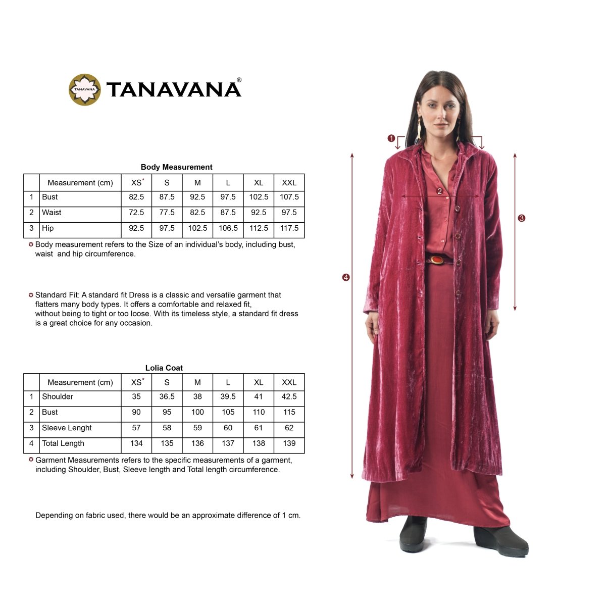 Lolia Red Plain coat - TANAVANA INC