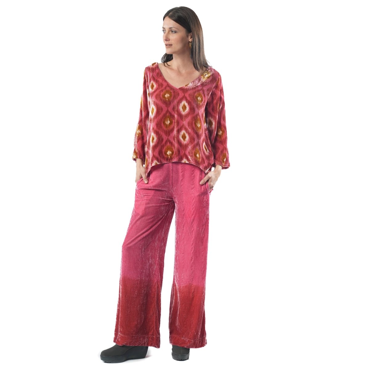 Lusiana Ombre Red Trousers - TANAVANA INC