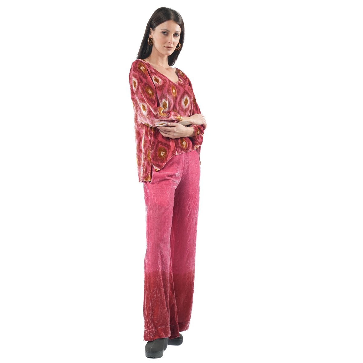 Lusiana Ombre Red Trousers - TANAVANA INC
