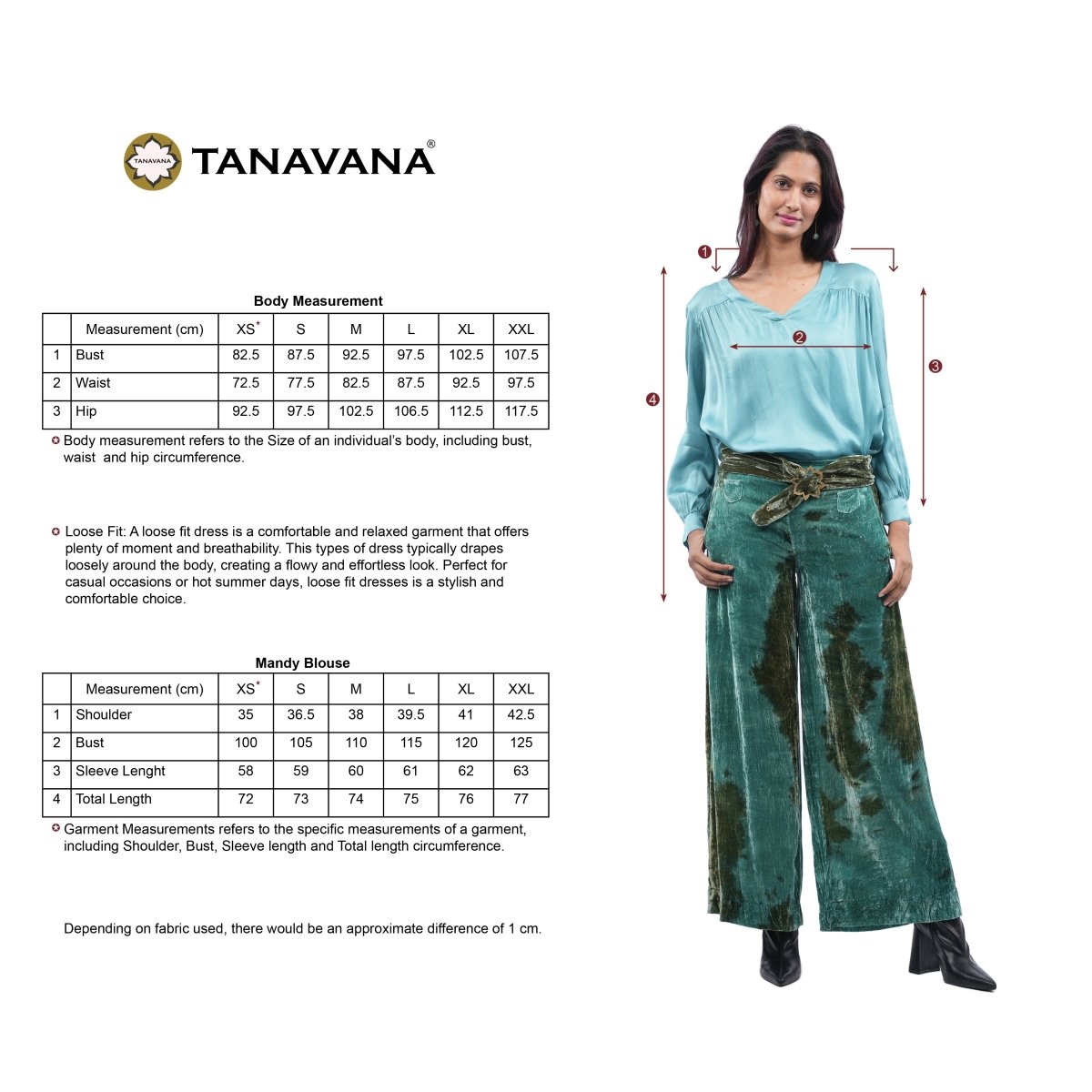Mandy Blue blouse - TANAVANA INC