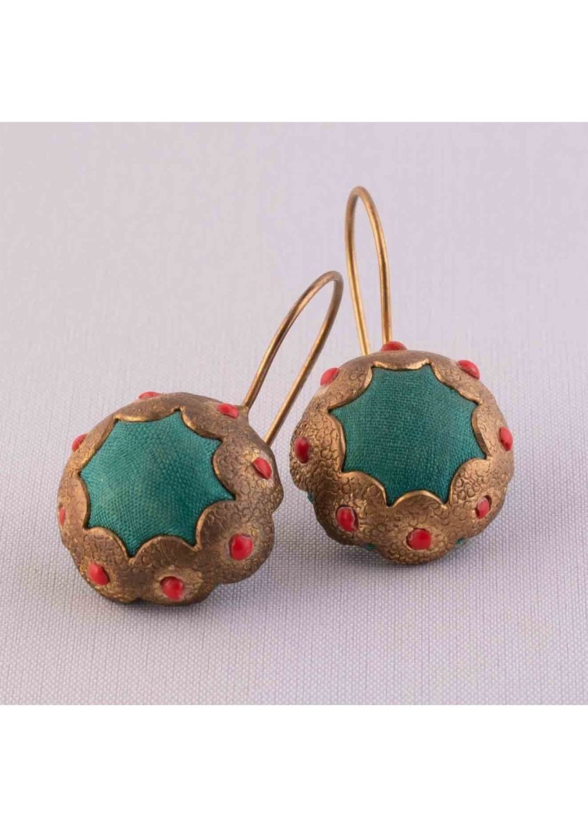 Palladio green silk earrings - TANAVANA INC