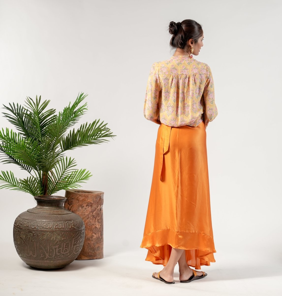 Pallavi orange skirt - TANAVANA INC
