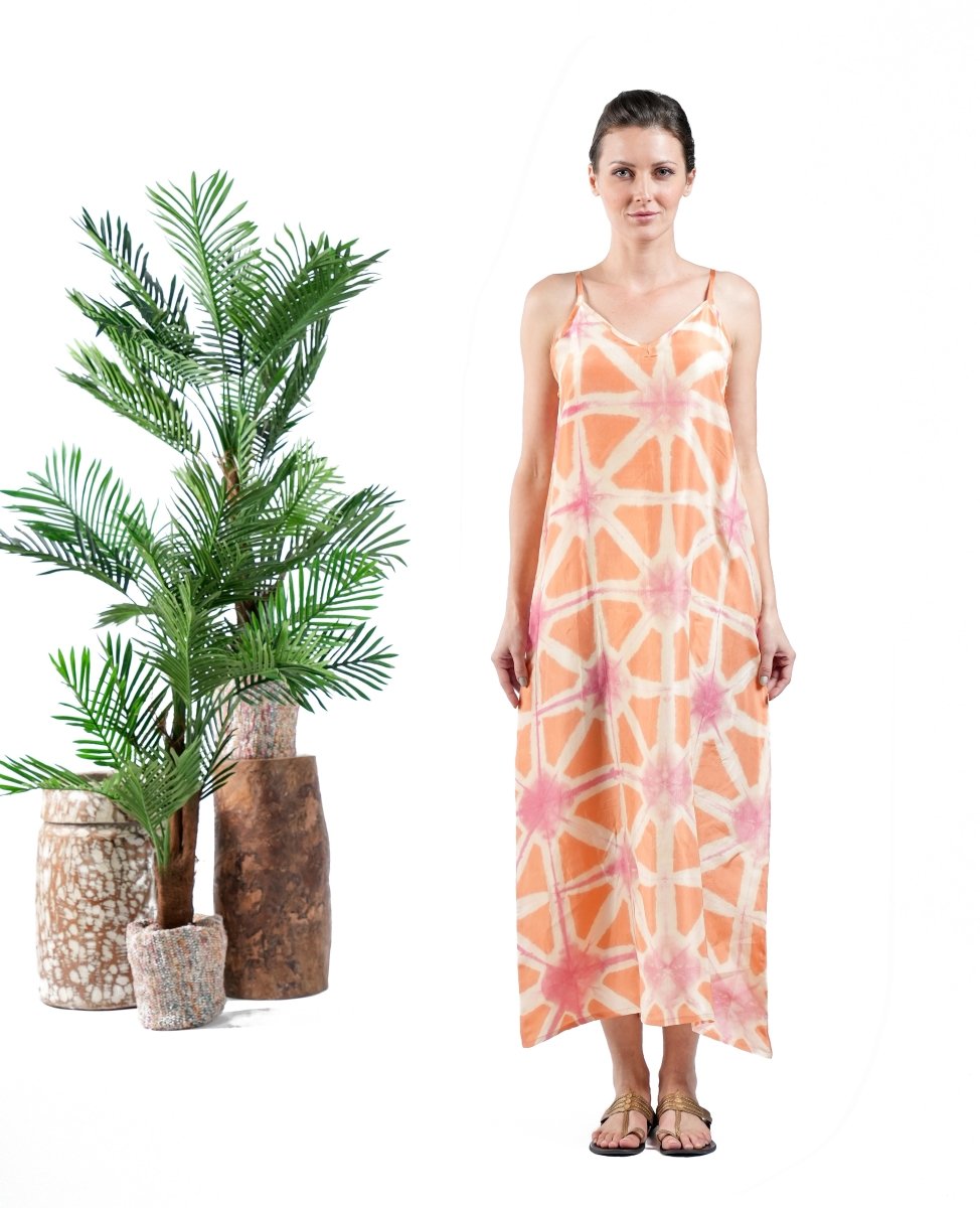 Palma star orange dress - TANAVANA INC