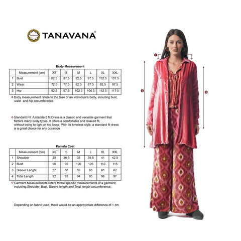 Pamela Red Plain coat - TANAVANA INC